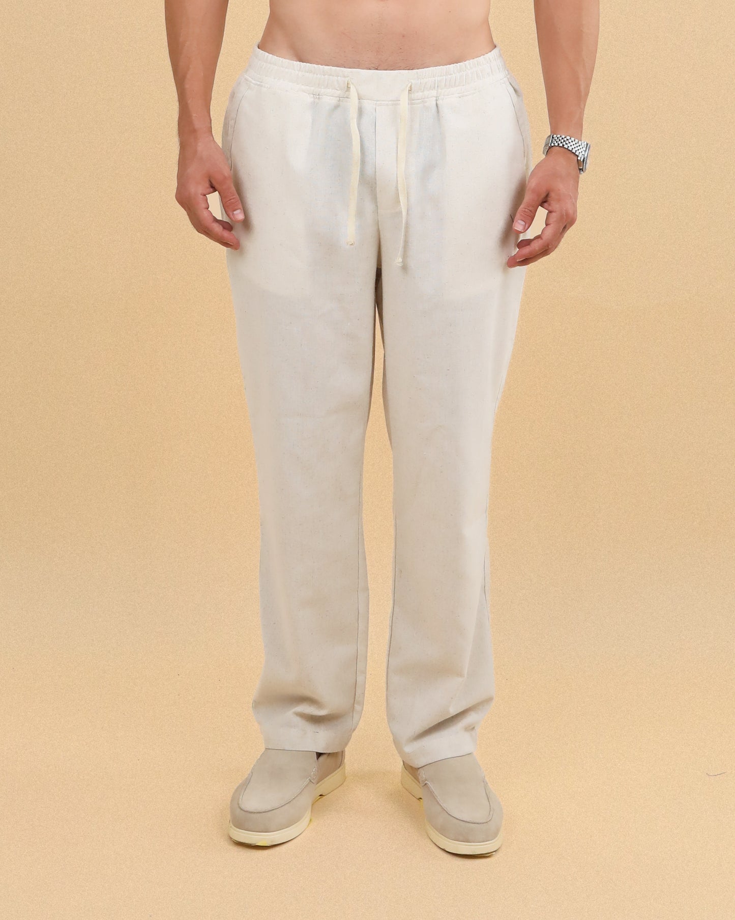 MEN'S BEIGE LINEN PANTS