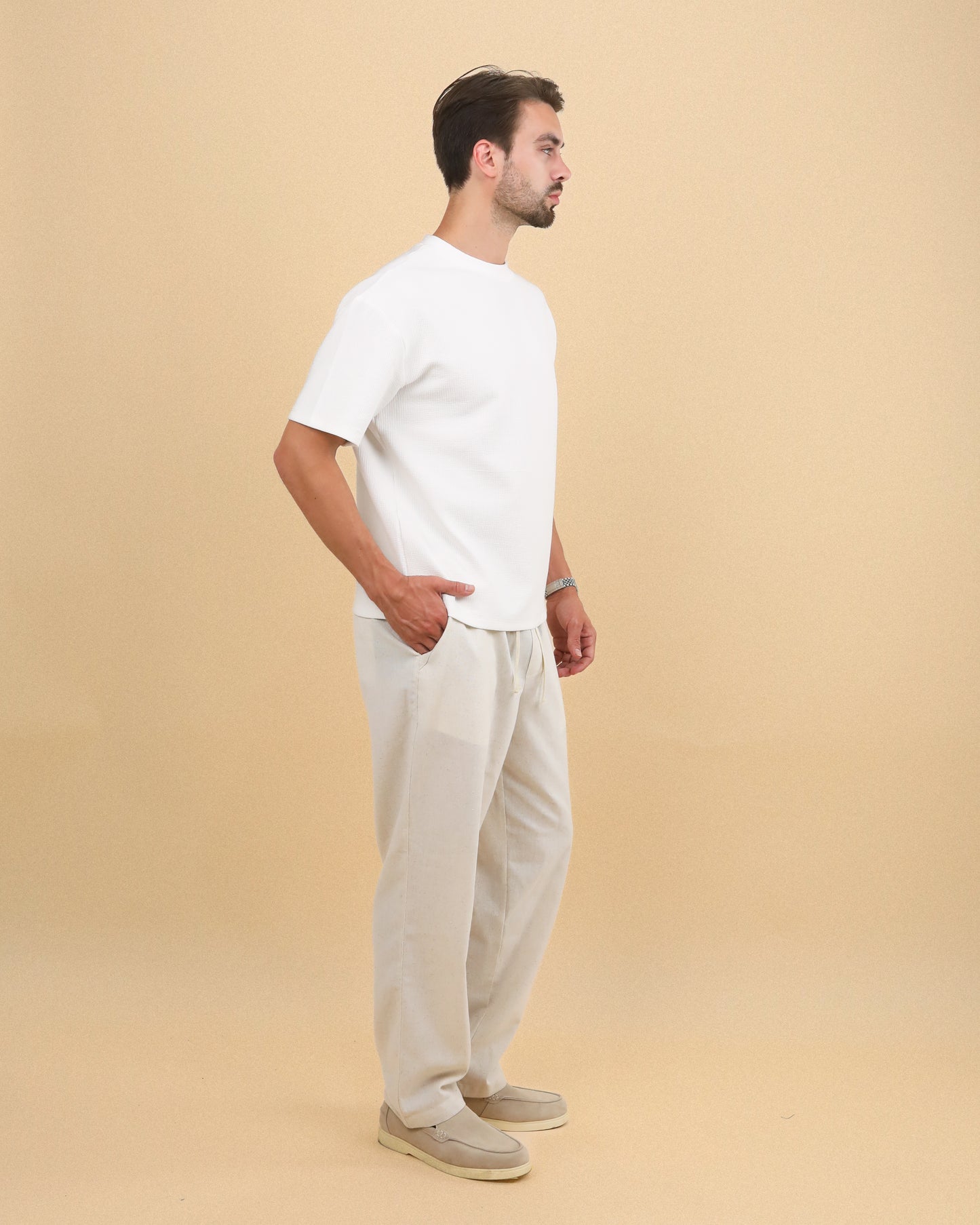 MEN'S BEIGE LINEN PANTS
