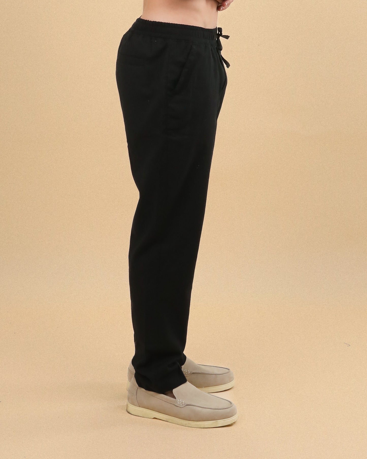 MEN'S BLACK LINEN PANTS