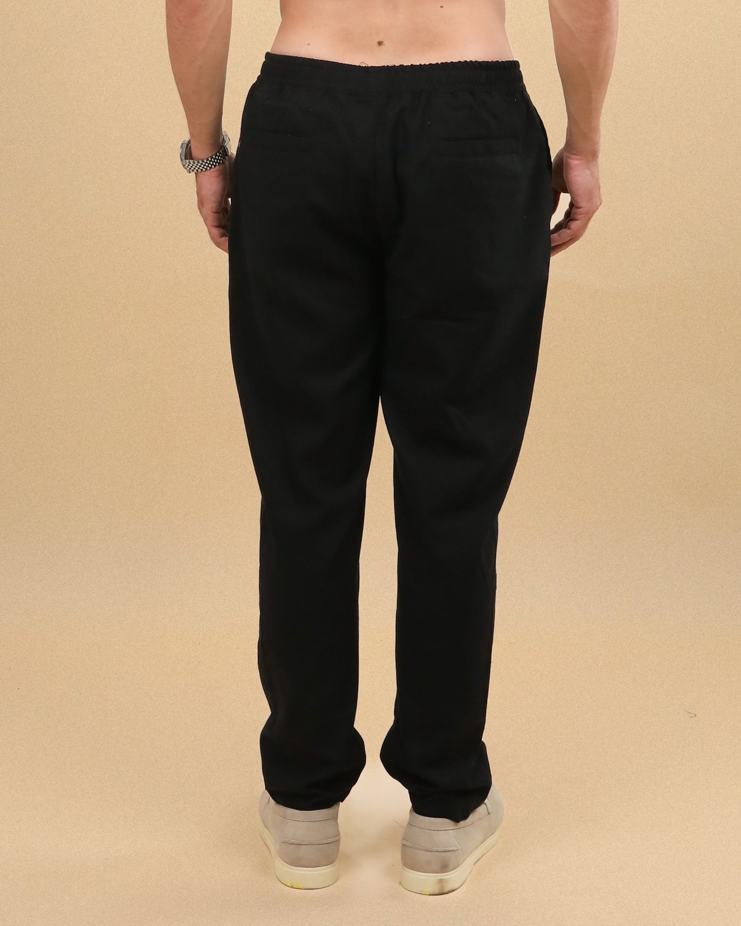 MEN'S BLACK LINEN PANTS
