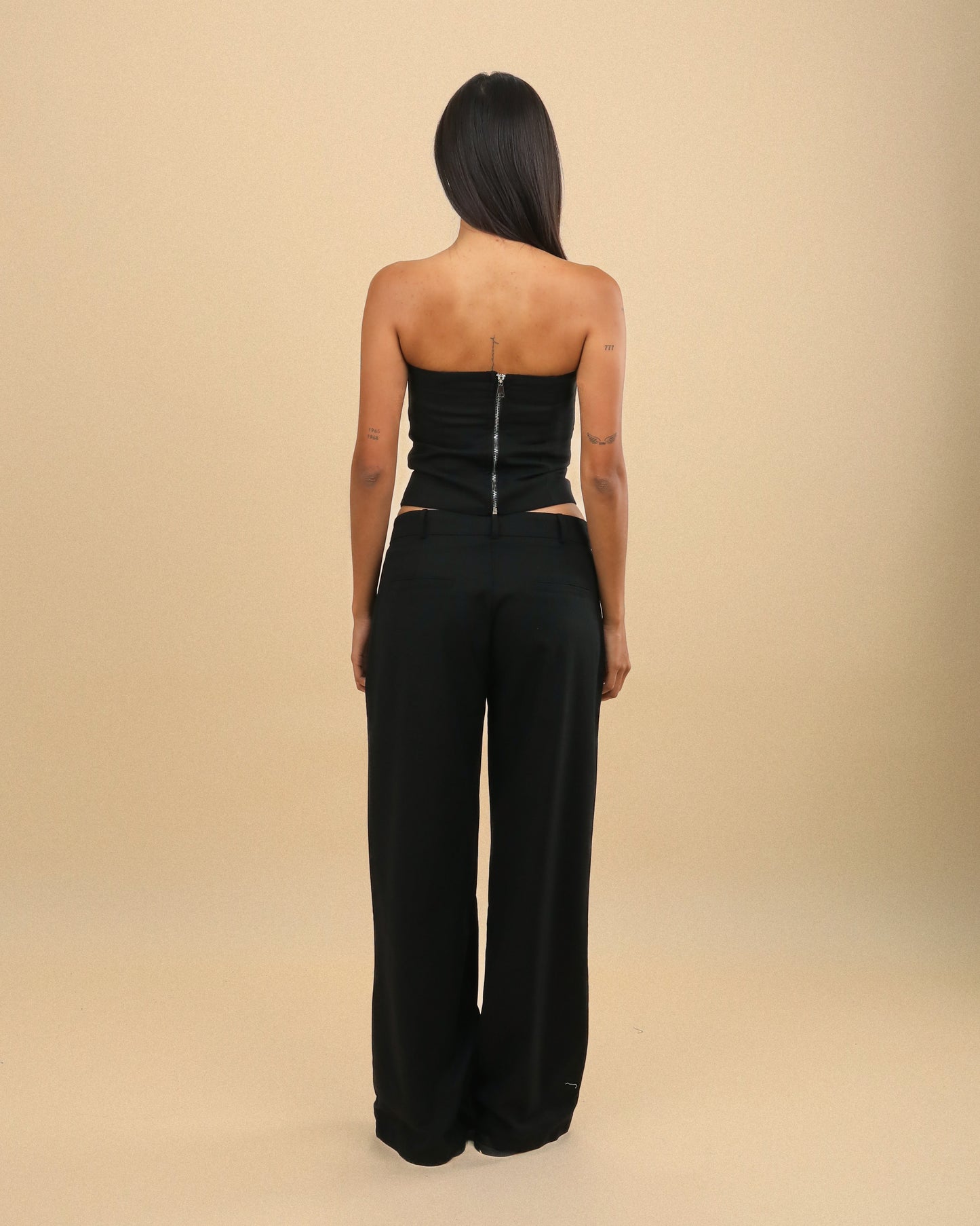 BLACK LINEN CORSET