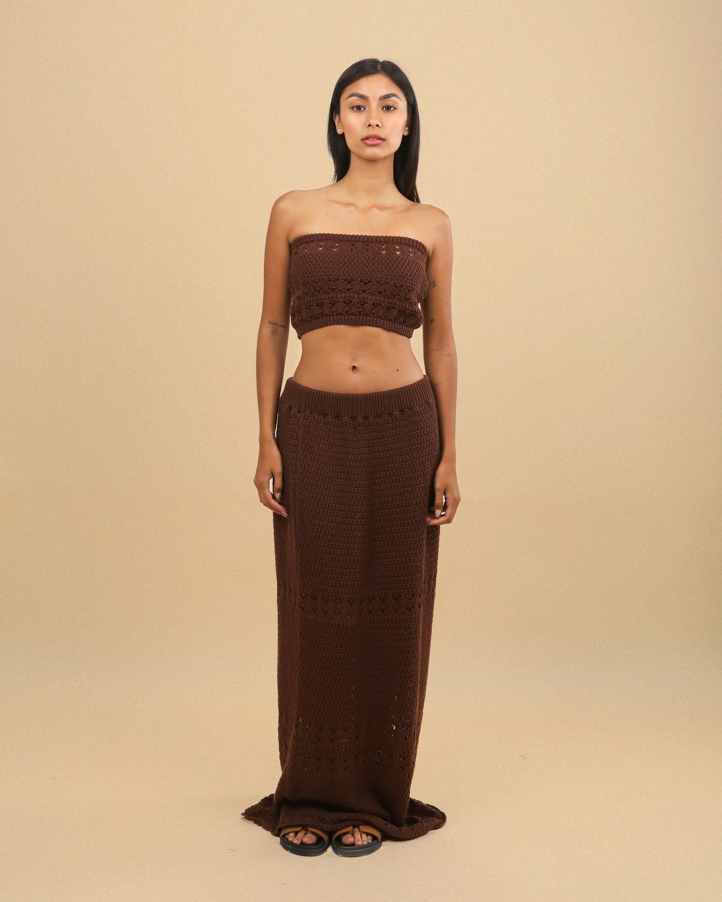 BROWN KNIT SKIRT
