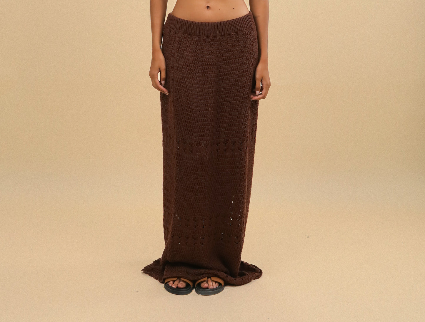 BROWN KNIT SKIRT