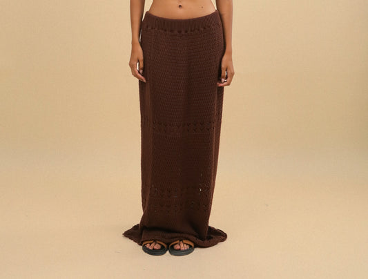 BROWN KNIT SKIRT