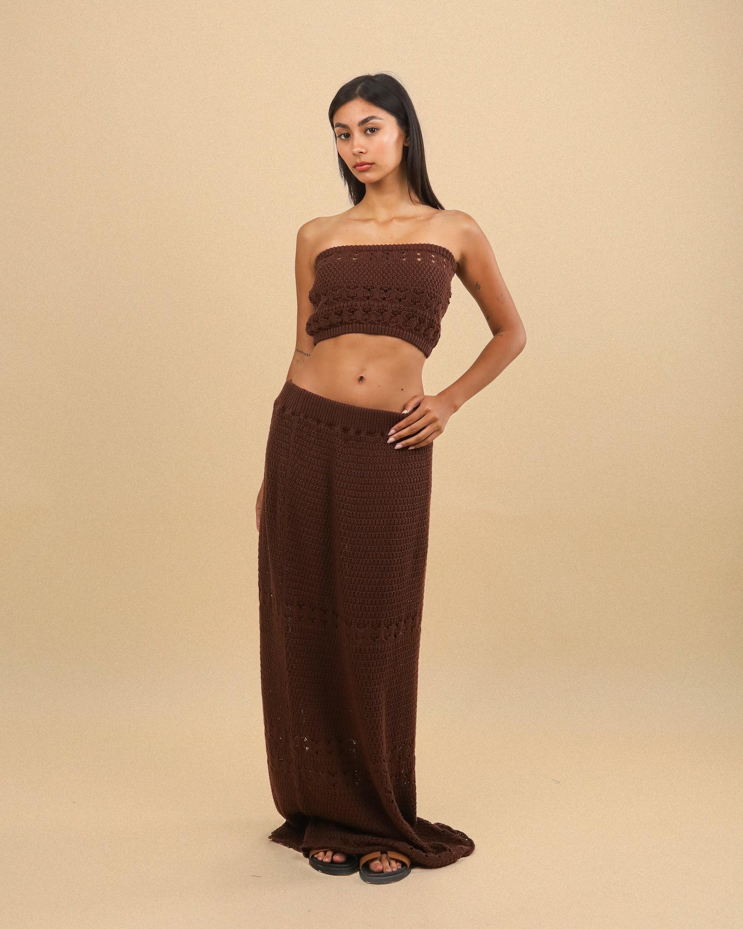 BROWN KNIT SKIRT