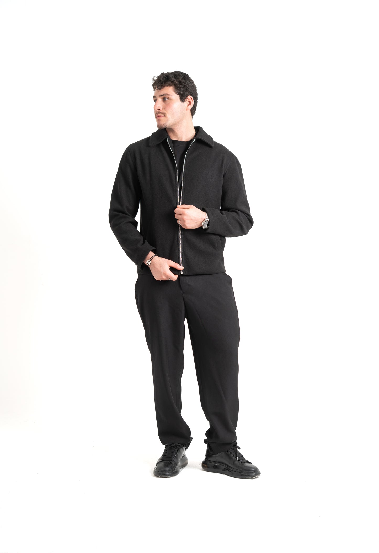 MEN’S BLACK WOOL BLEND JACKET