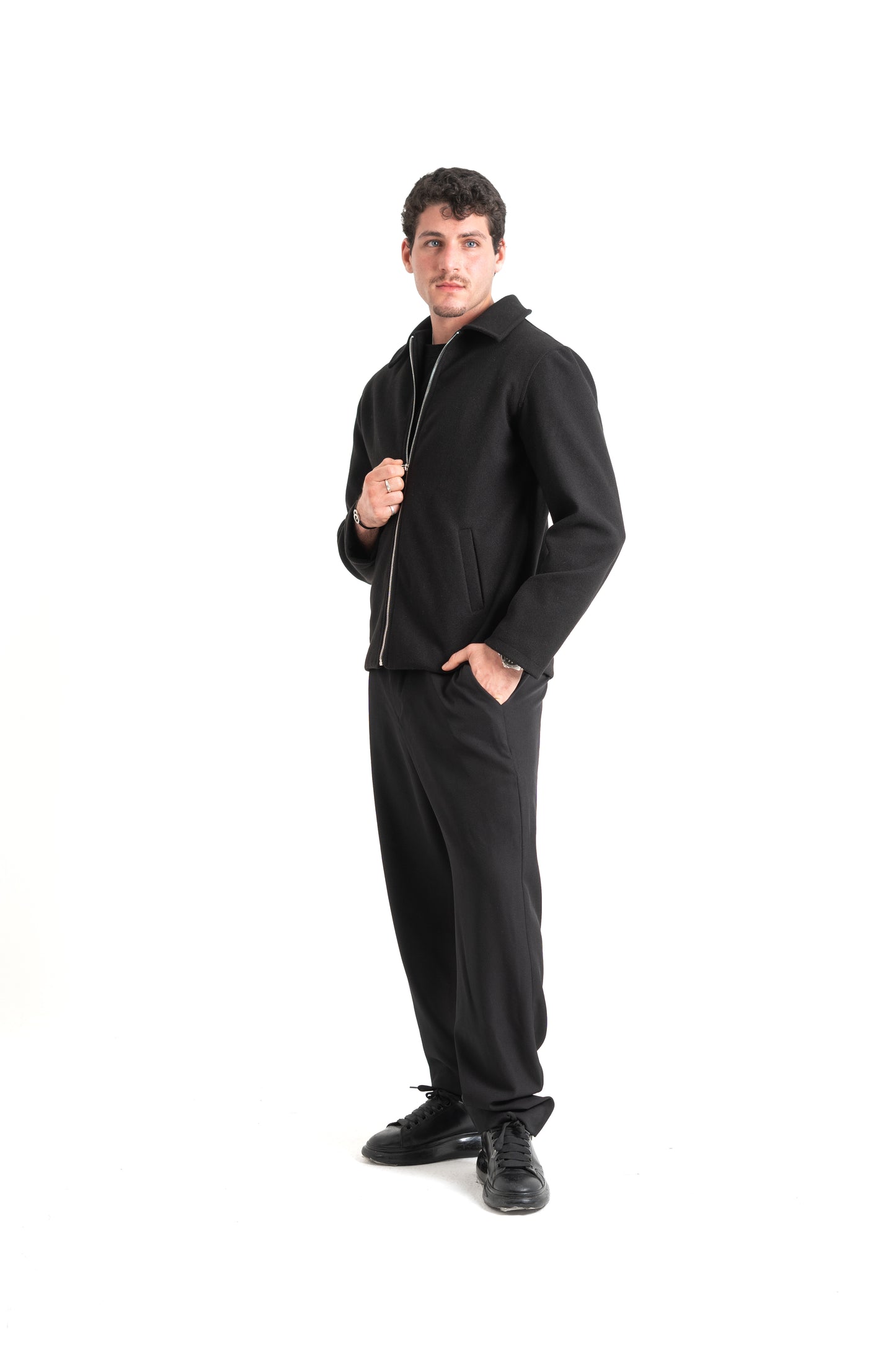 MEN’S BLACK WOOL BLEND JACKET