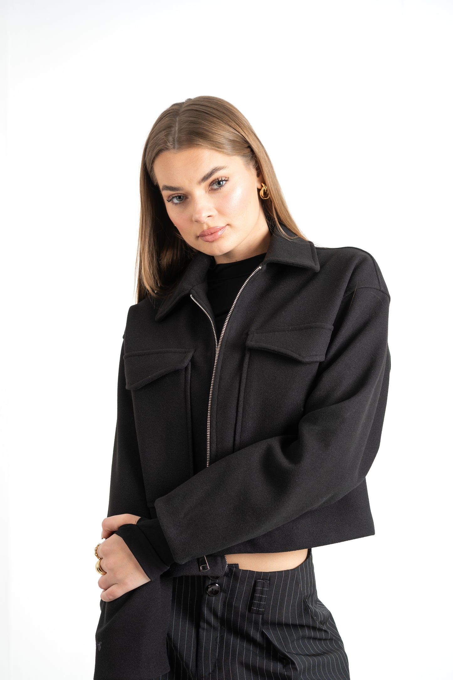 WOMEN’S BLACK WOOL BLEND JACKET