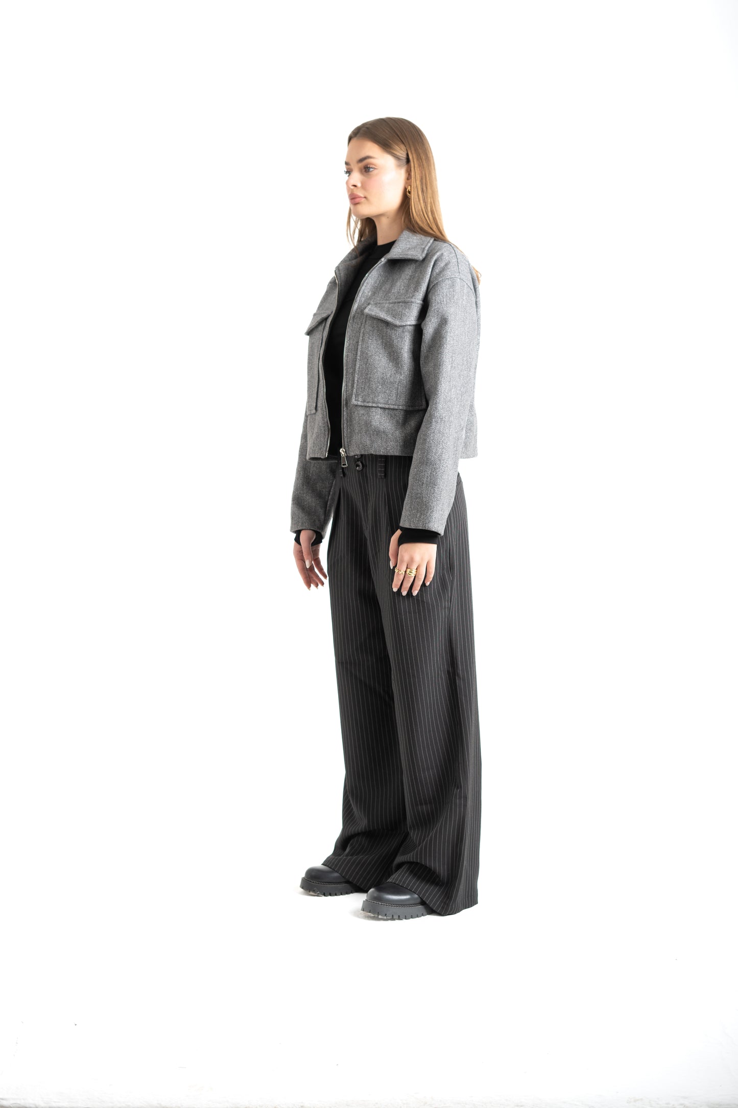 WOMEN’S GREY WOOL BLEND JACKET