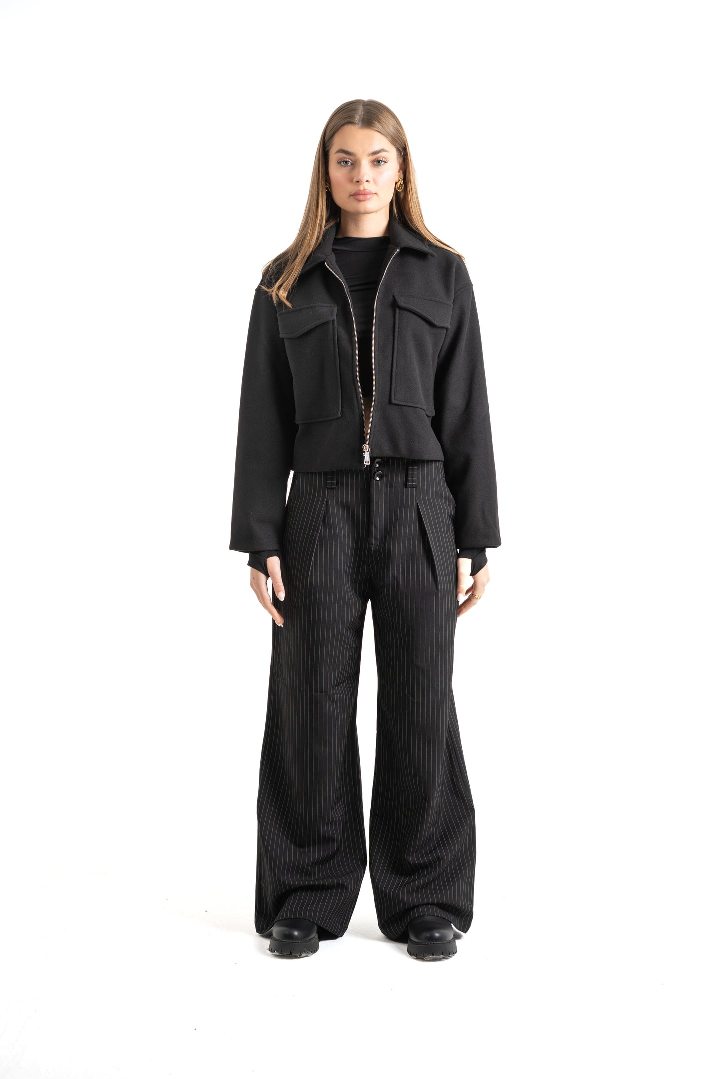 WOMEN’S BLACK WOOL BLEND JACKET