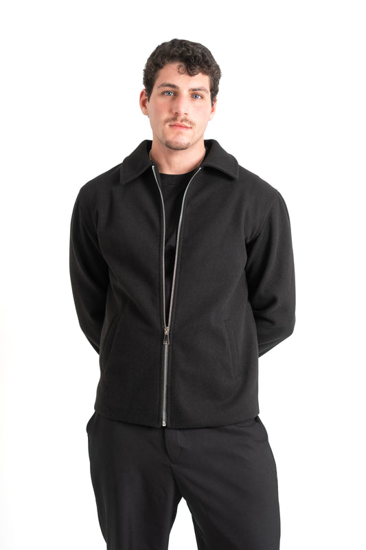 MEN’S BLACK WOOL BLEND JACKET