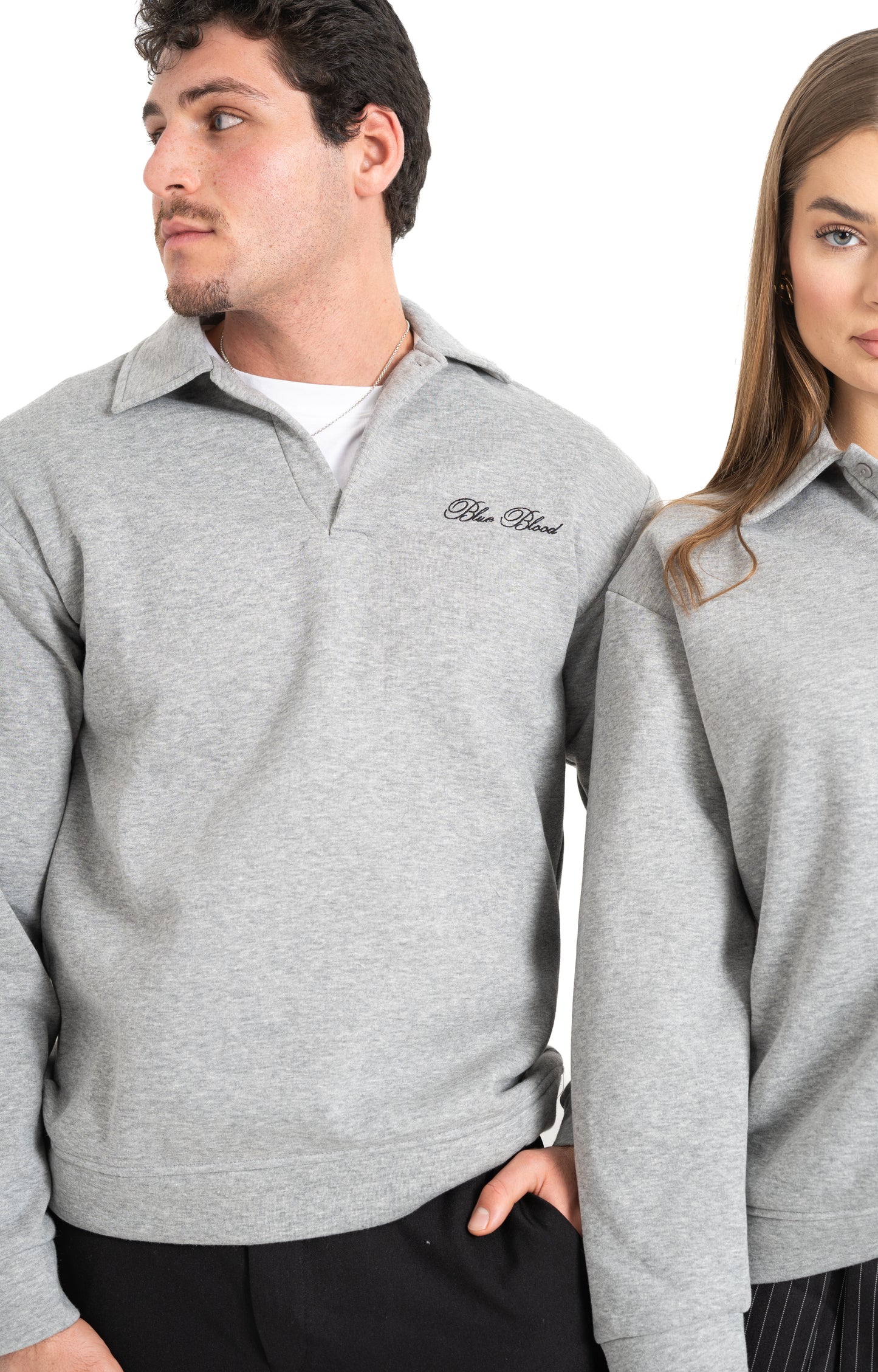 Fleece Grey Polo