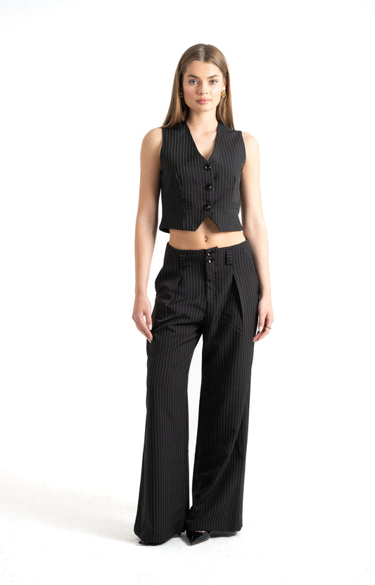 Black Striped Vest
