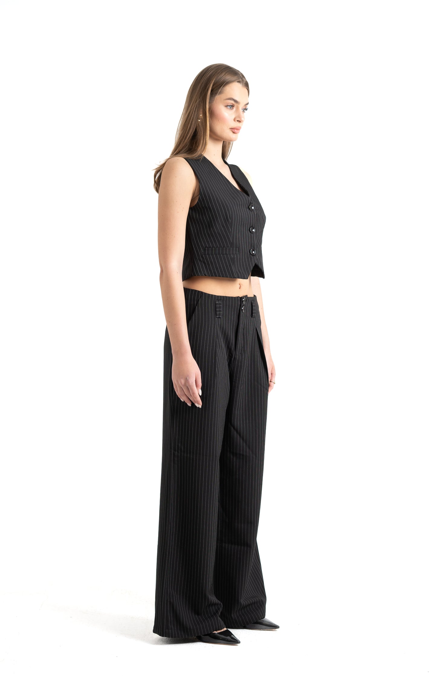 Black Striped Vest