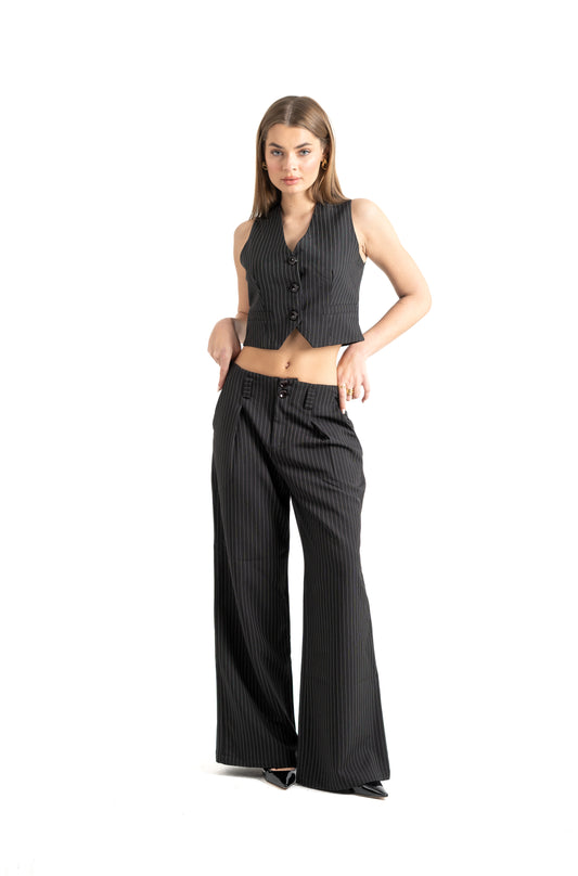 Black Striped Pants