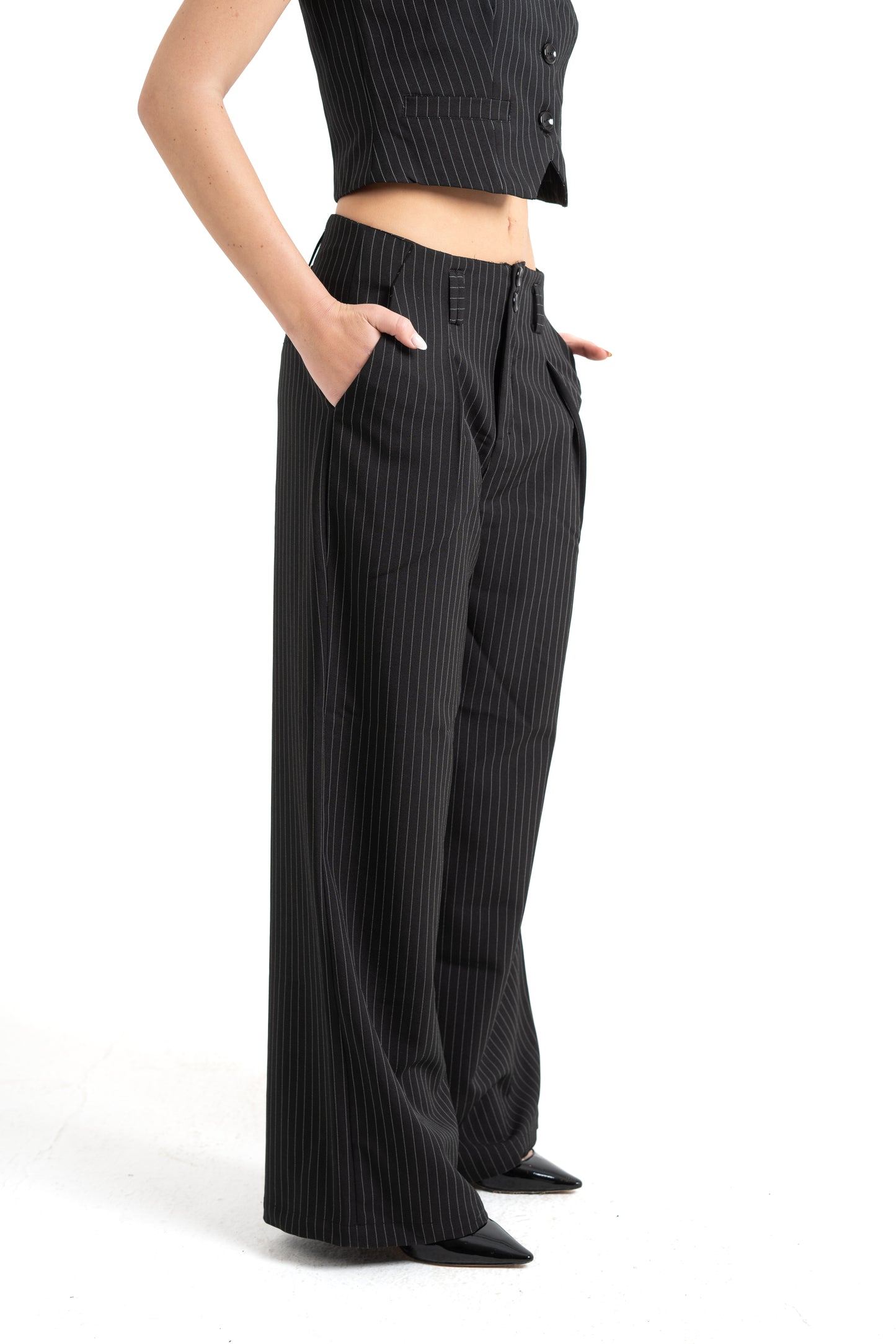 Black Striped Pants
