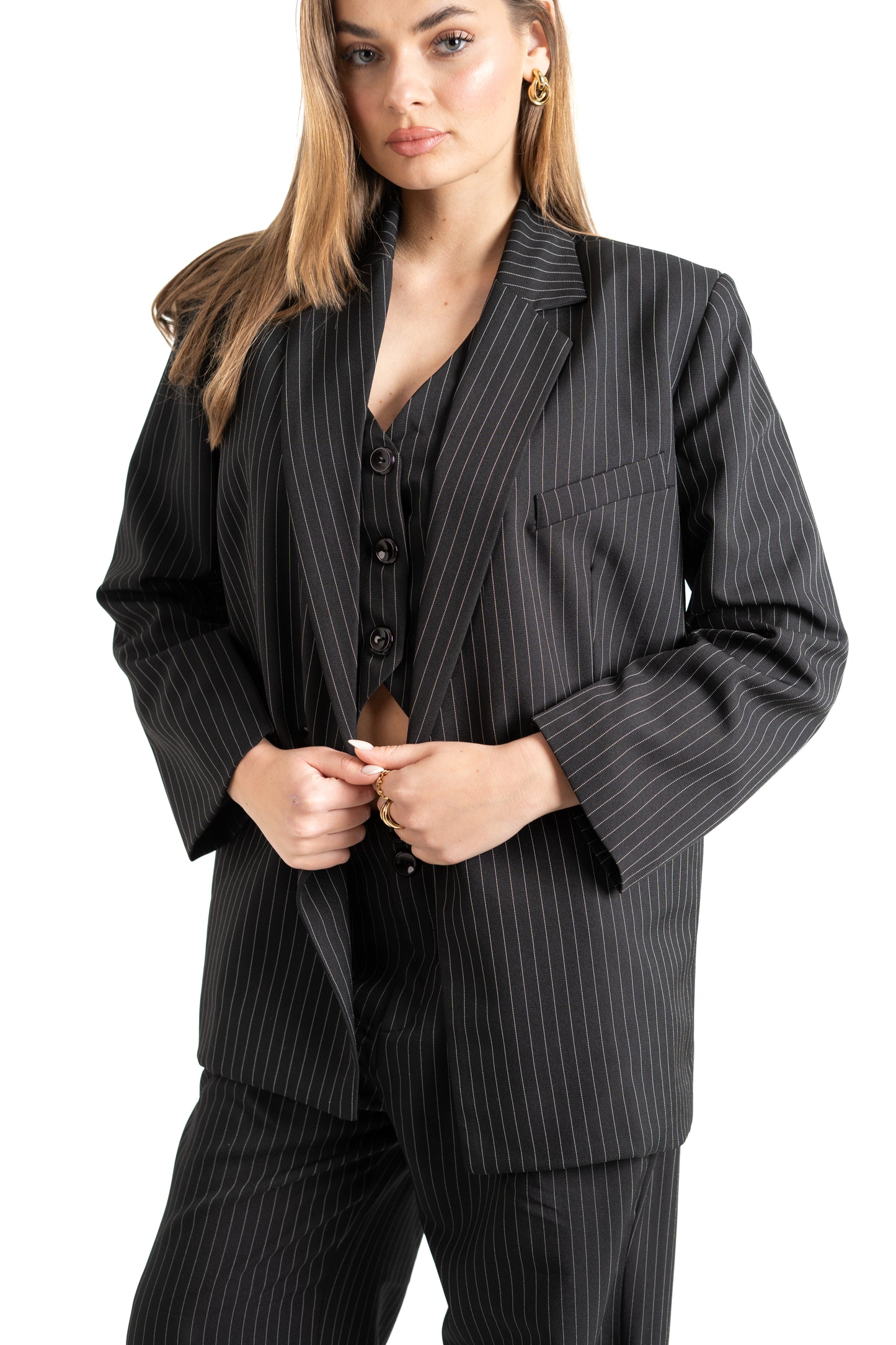 Black Striped Blazer