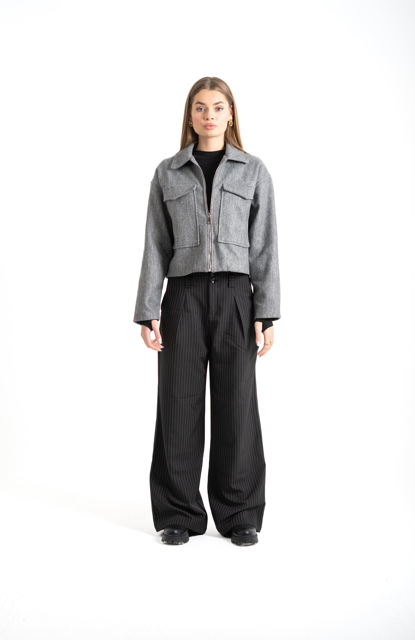 WOMEN’S GREY WOOL BLEND JACKET