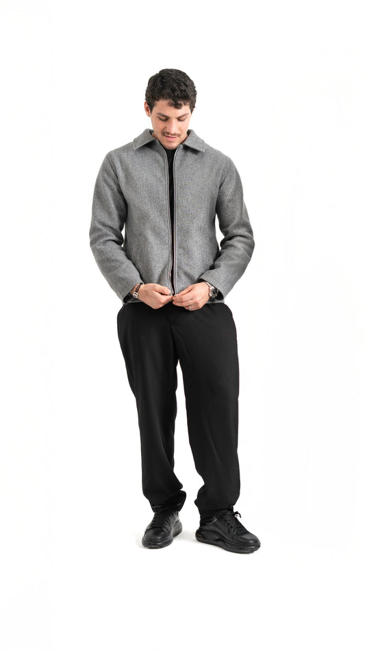 MEN’S GREY WOOL BLEND JACKET