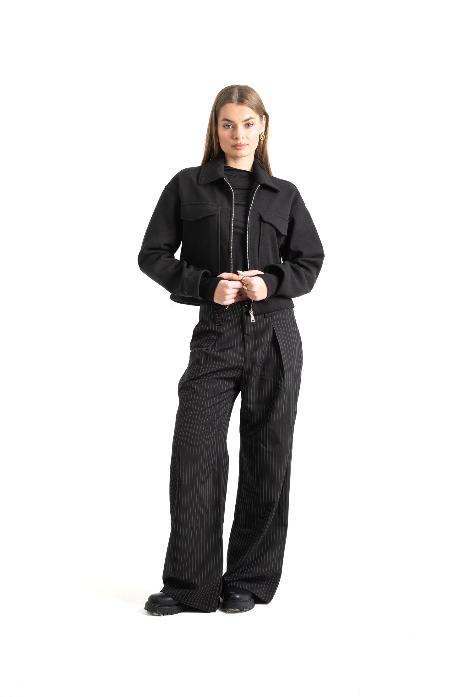 WOMEN’S BLACK WOOL BLEND JACKET