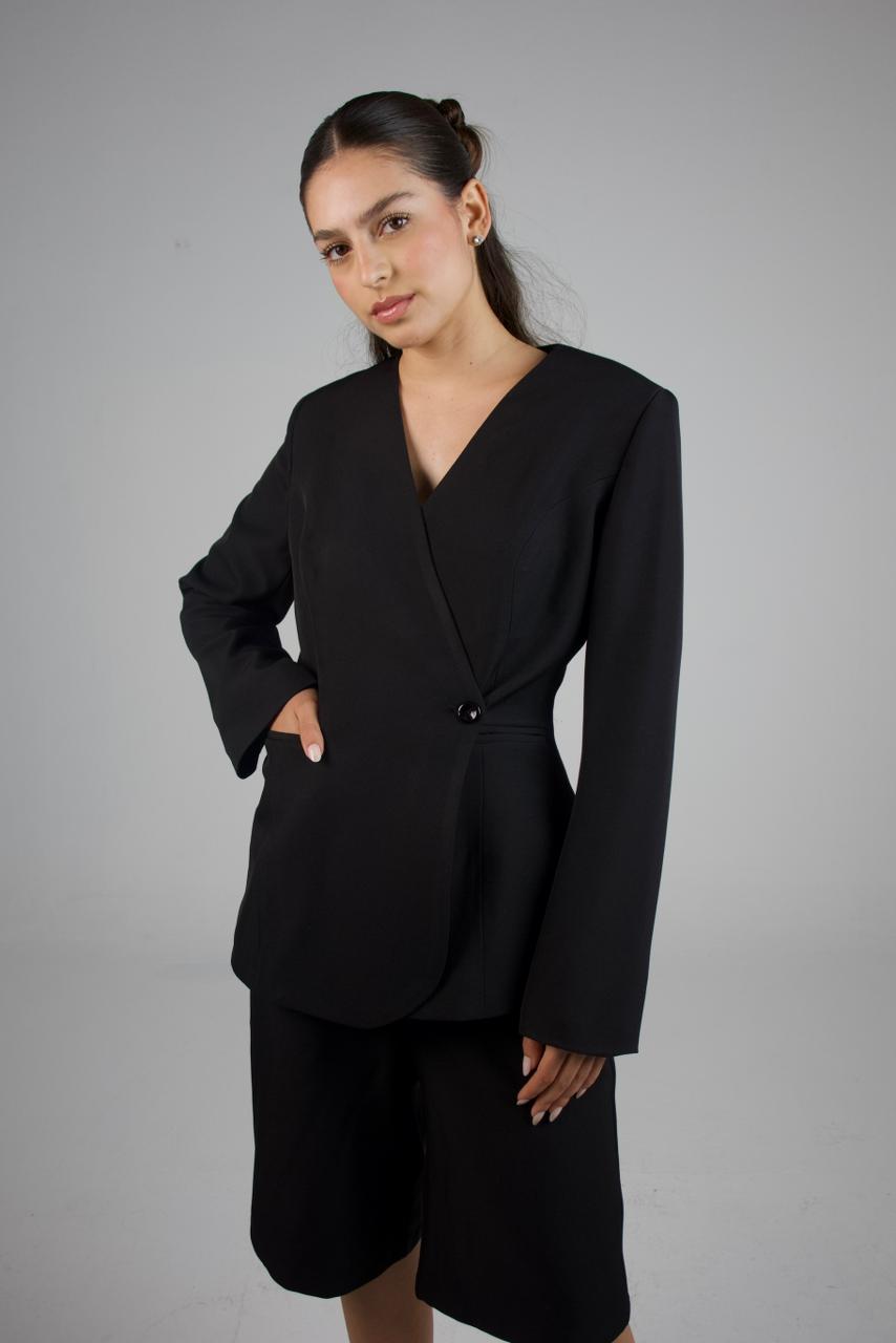 Button Blazer/Shorts Set