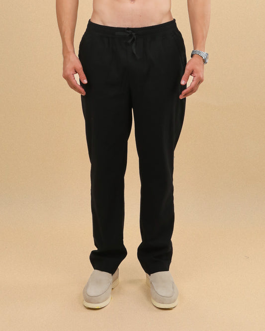 MEN'S BLACK LINEN PANTS