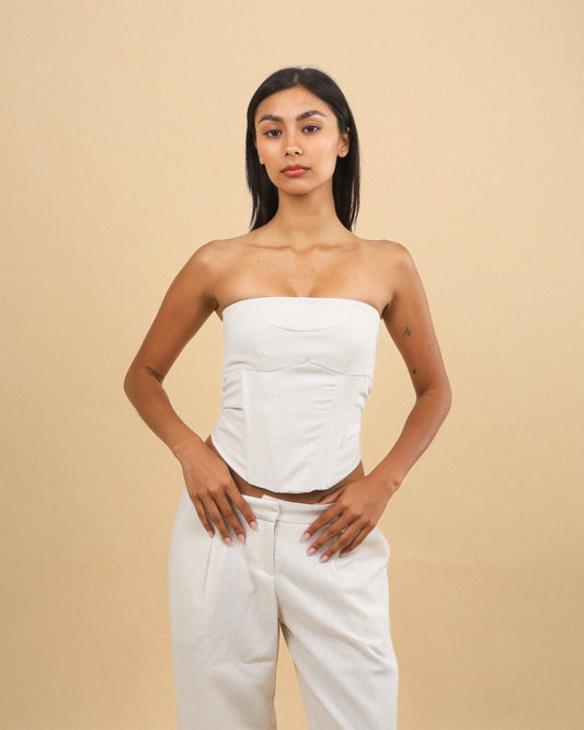 BEIGE LINEN CORSET