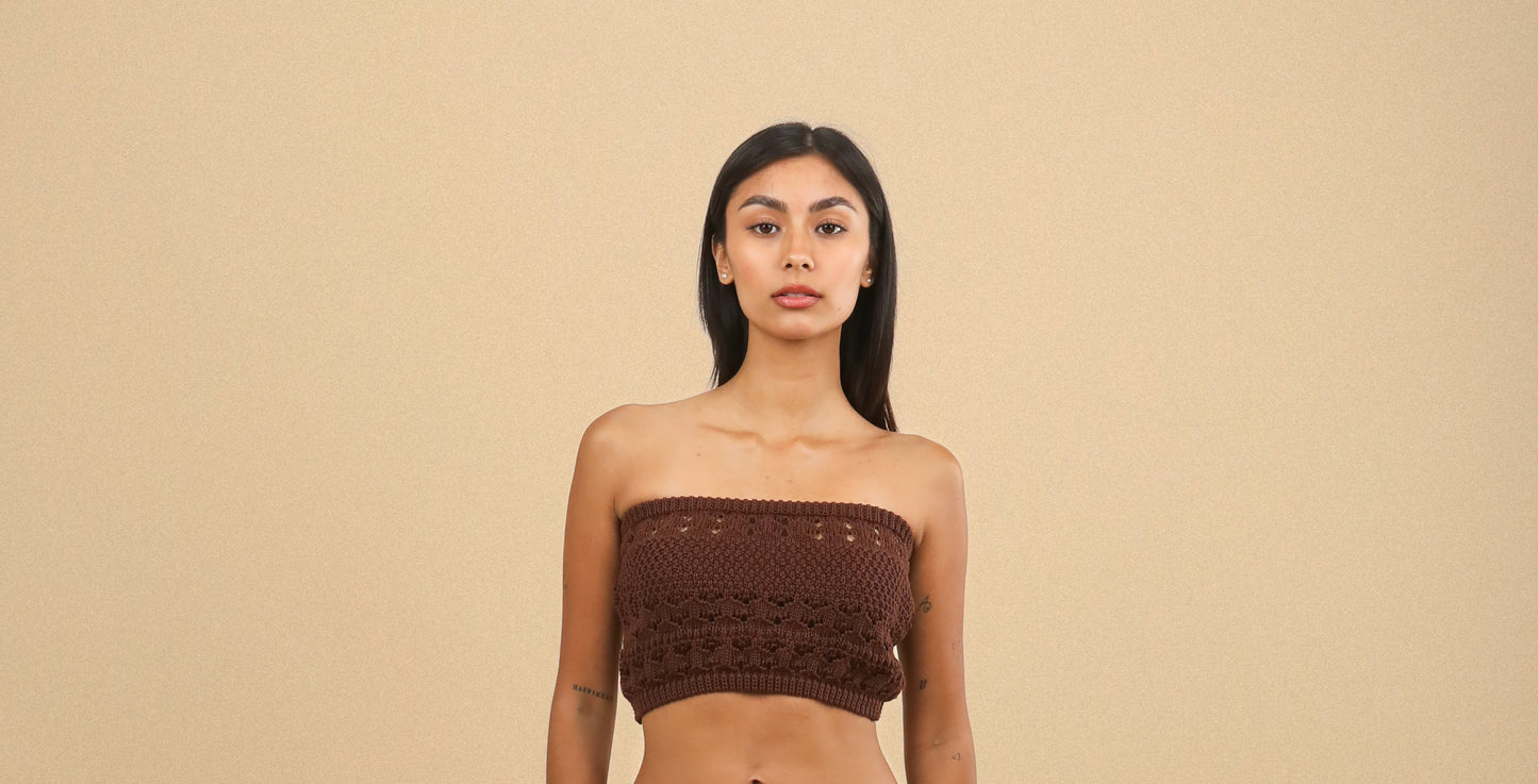 BROWN KNIT TOP