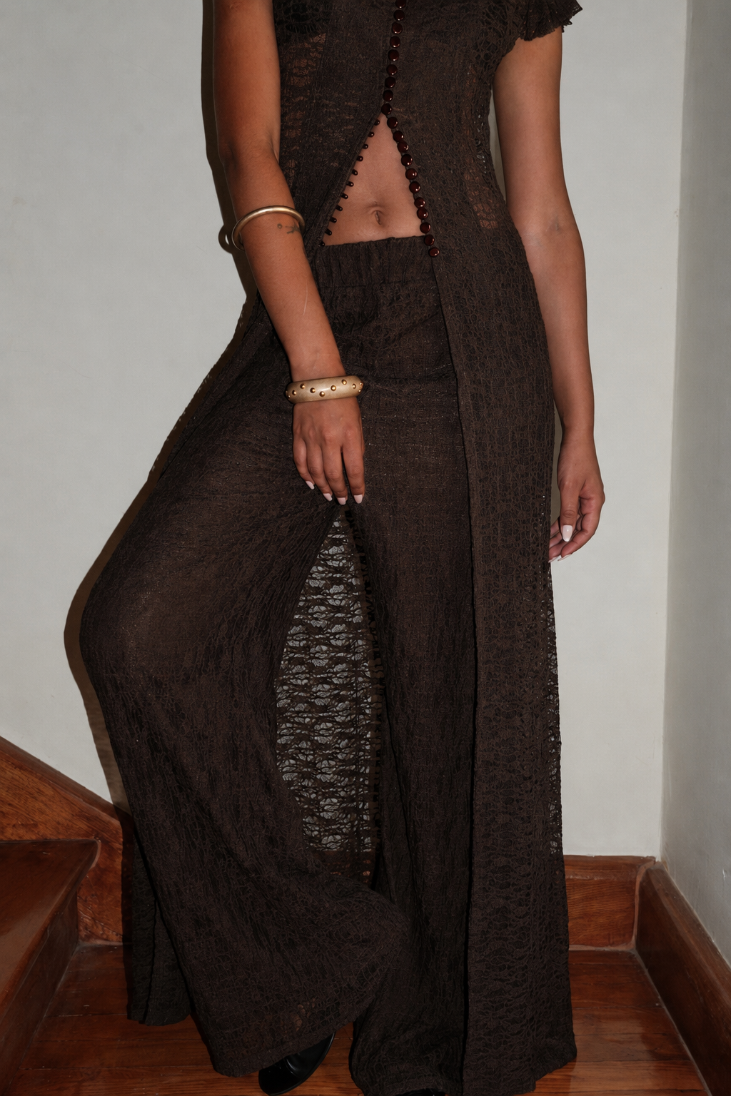BROWN LACE SET