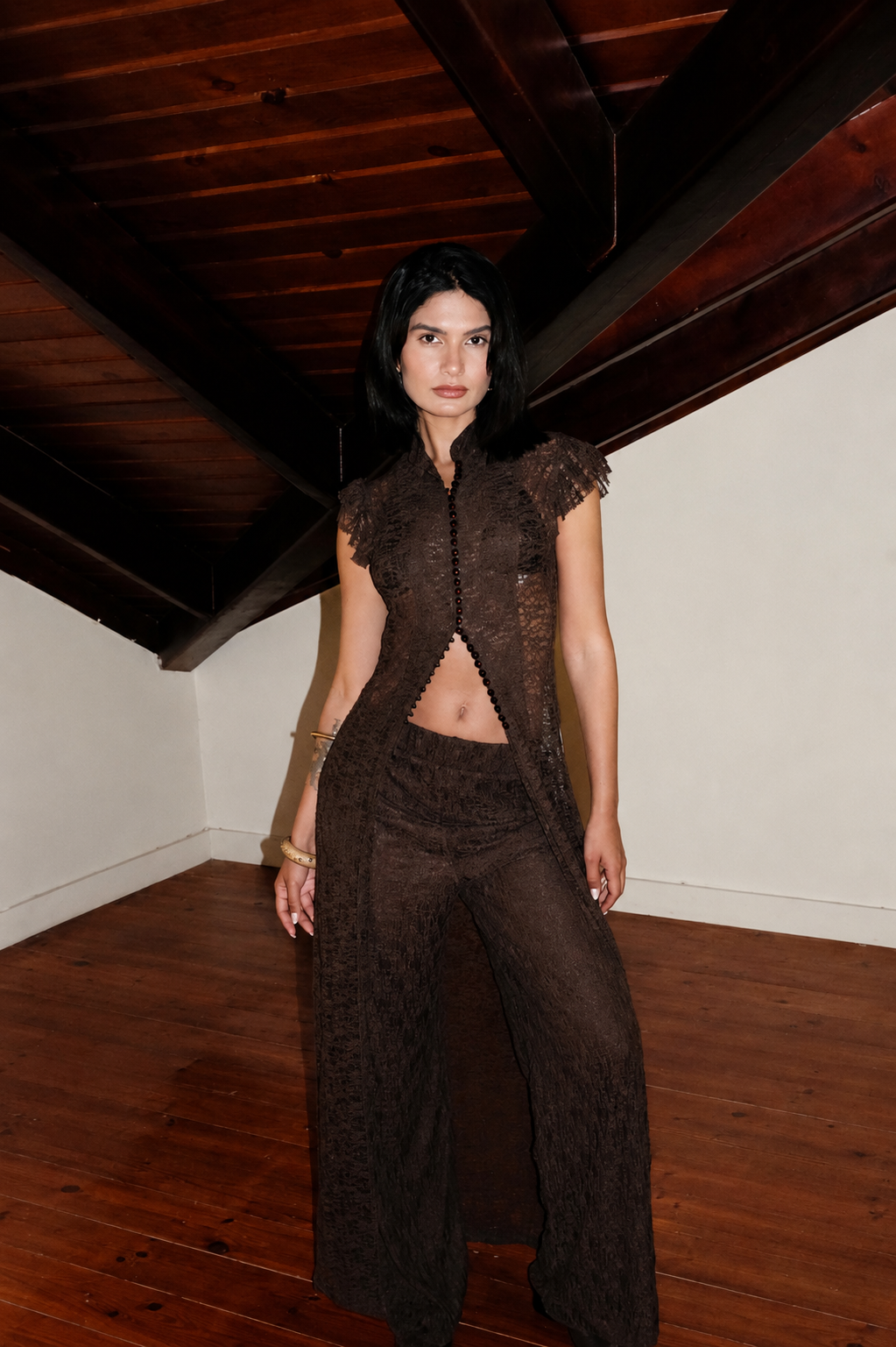 BROWN LACE SET