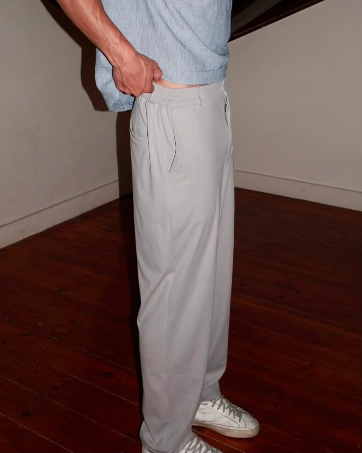 GREY FORMAL STRETCH PANTS