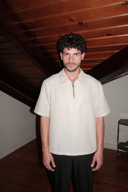 POLO ZIP BEIGE