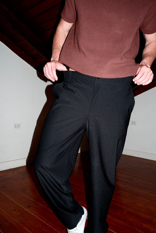 BLACK FORMAL STRETCH PANTS