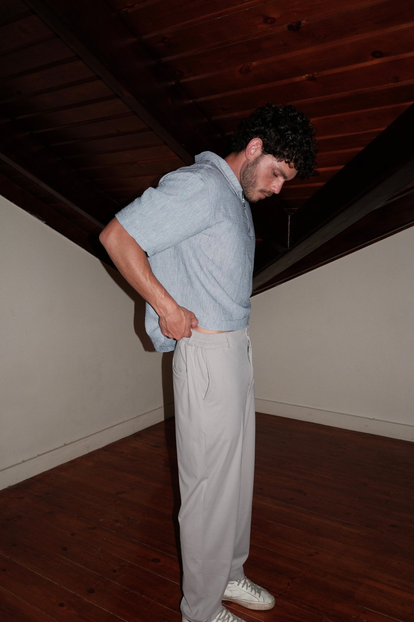 POLO ZIP LIGHT BLUE