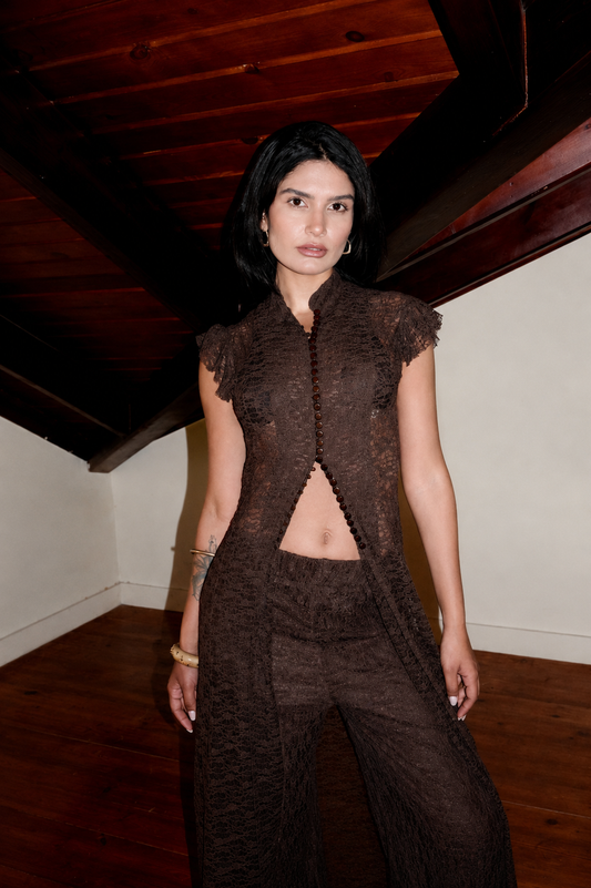 BROWN LACE SET