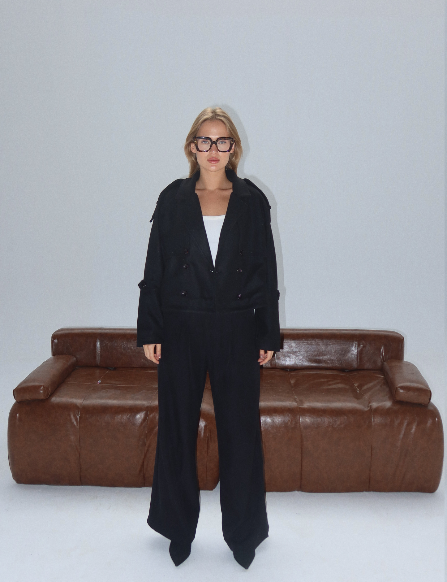 BLACK WOMEN WOOL JACKET