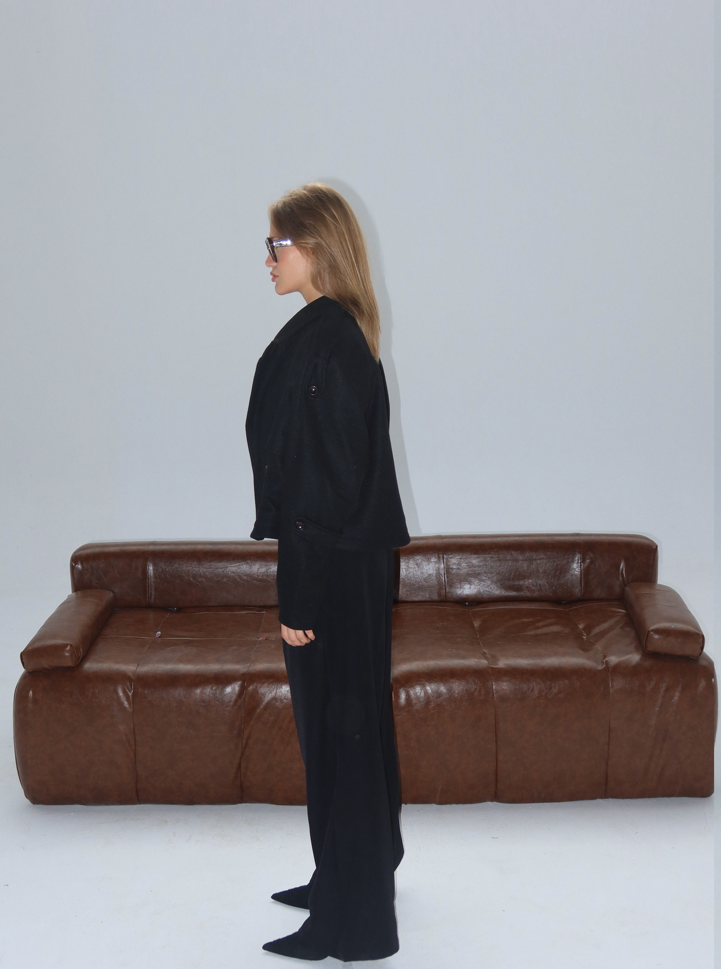 BLACK WOMEN WOOL JACKET