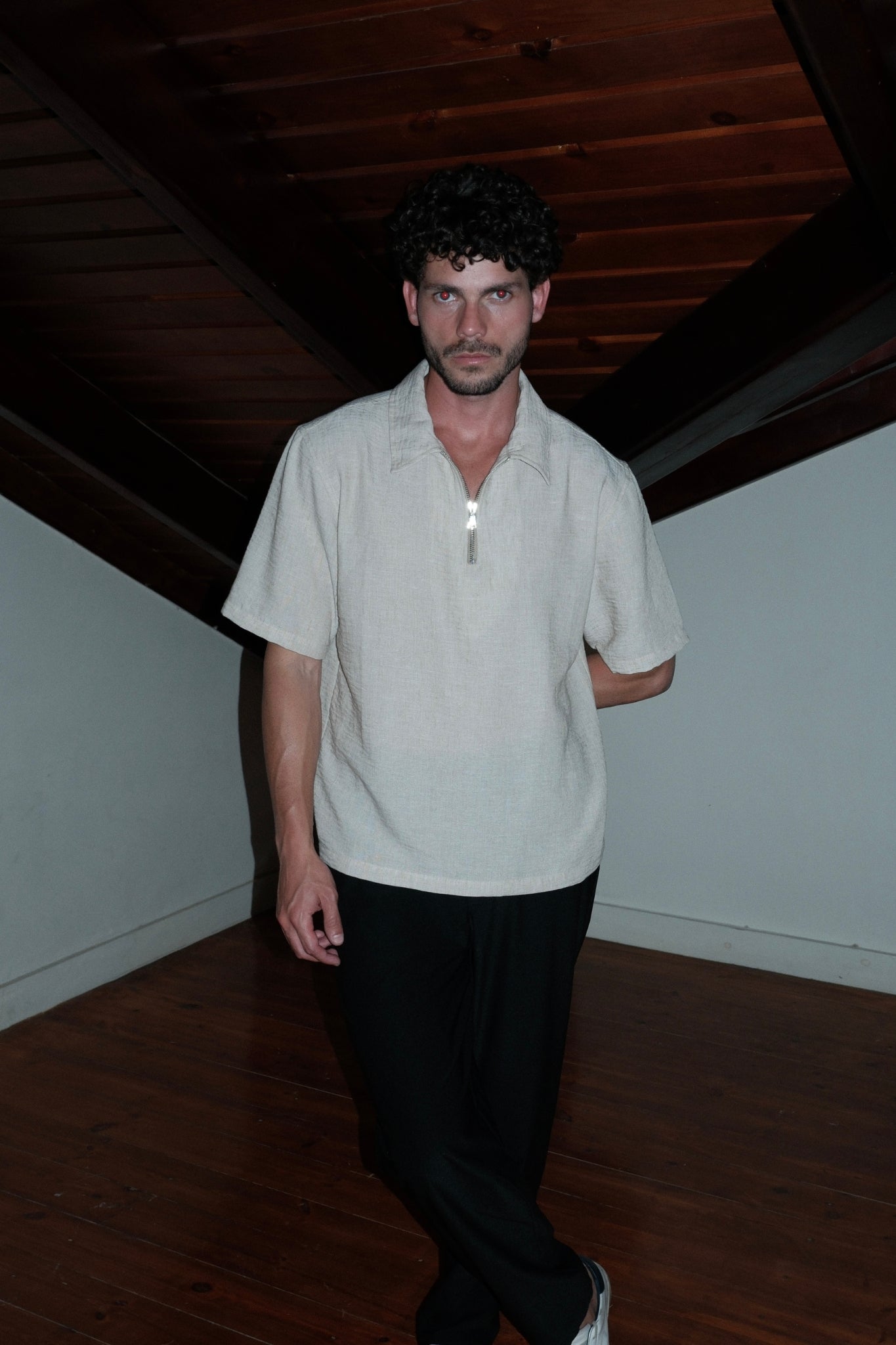 POLO ZIP BEIGE