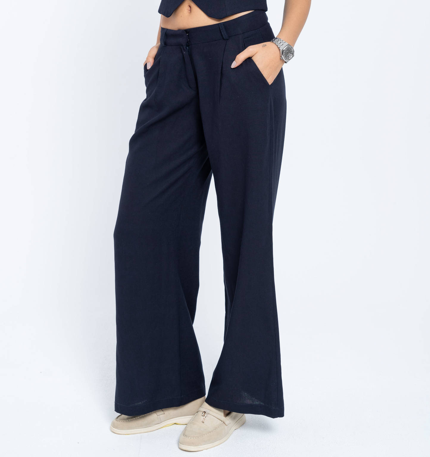 Sapphire Blue Linen Trousers