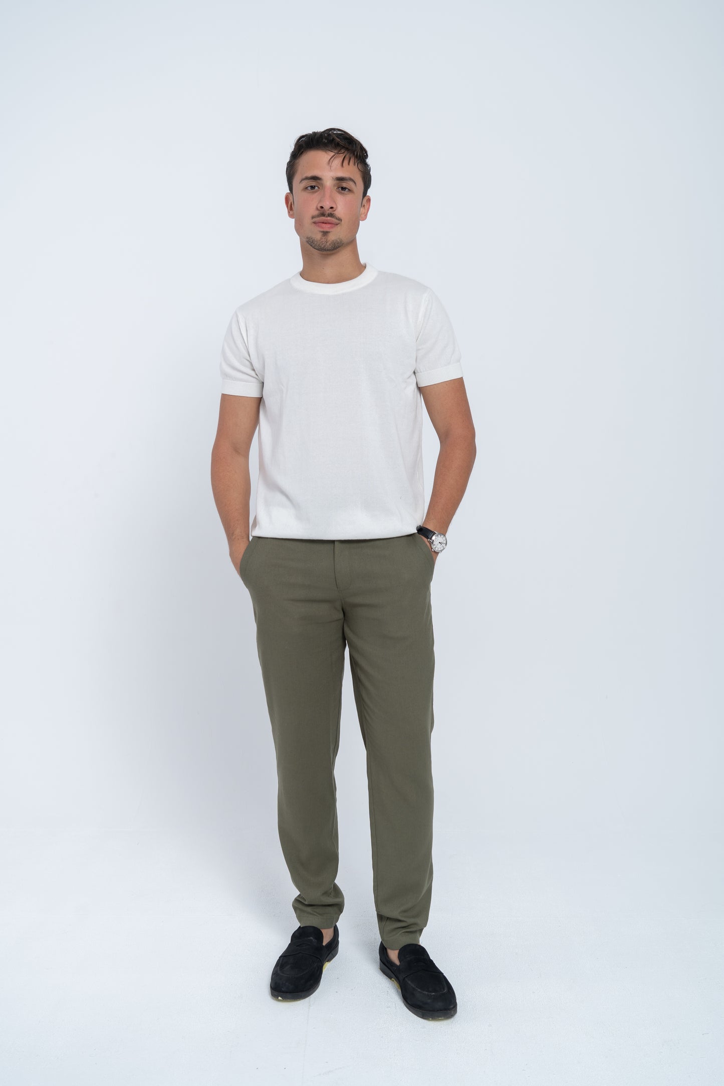 Forest Green Linen Pants