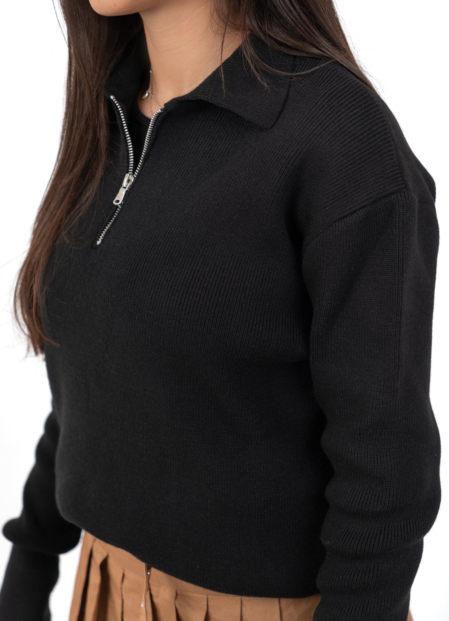 Raven Royalty: Women's Black Quarter-Zipper"