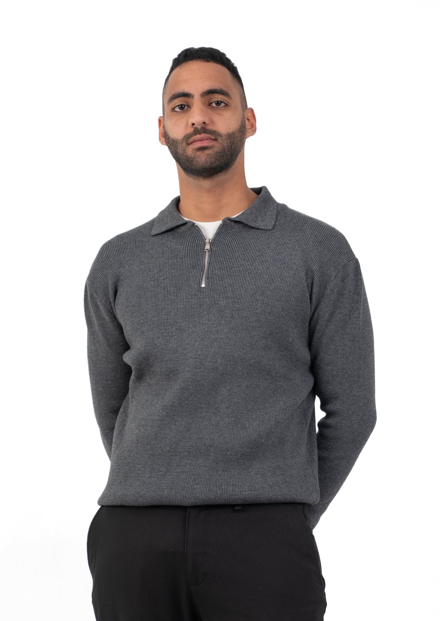 Stone Dynasty: The Grey Quarter-Zip Opulence