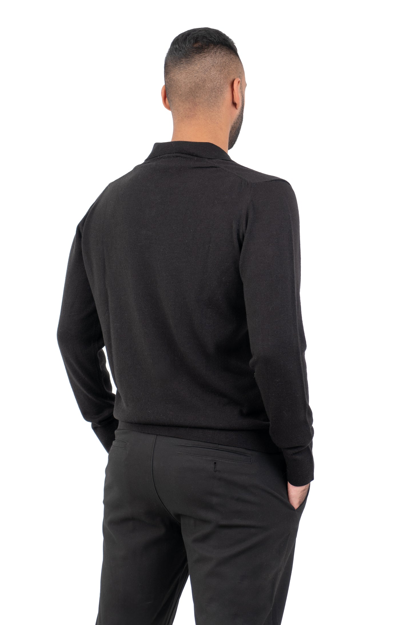 Jet Black Classic: Black Buttonless Knitwear