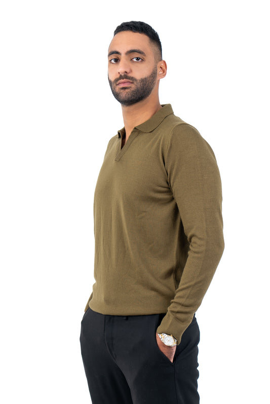 Heritage Olive: Buttonless Knitwear