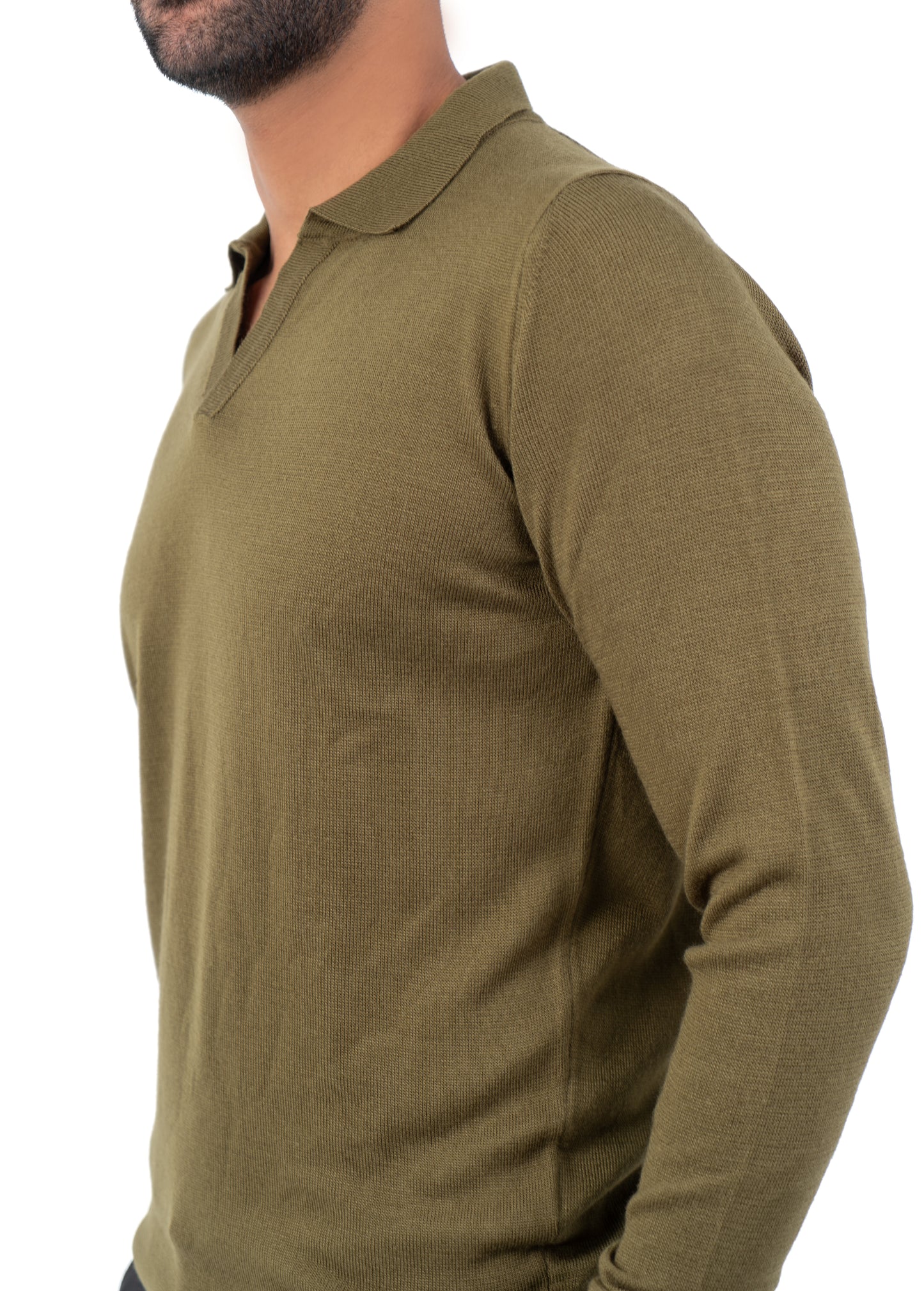 Heritage Olive: Buttonless Knitwear