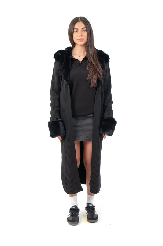 Noir Elegance: Women's Black Coat