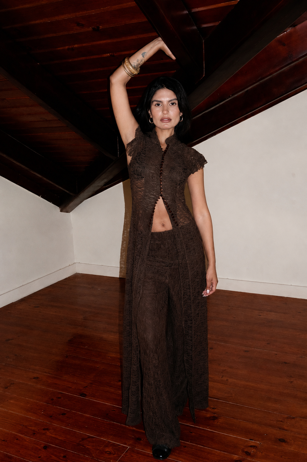 BROWN LACE SET