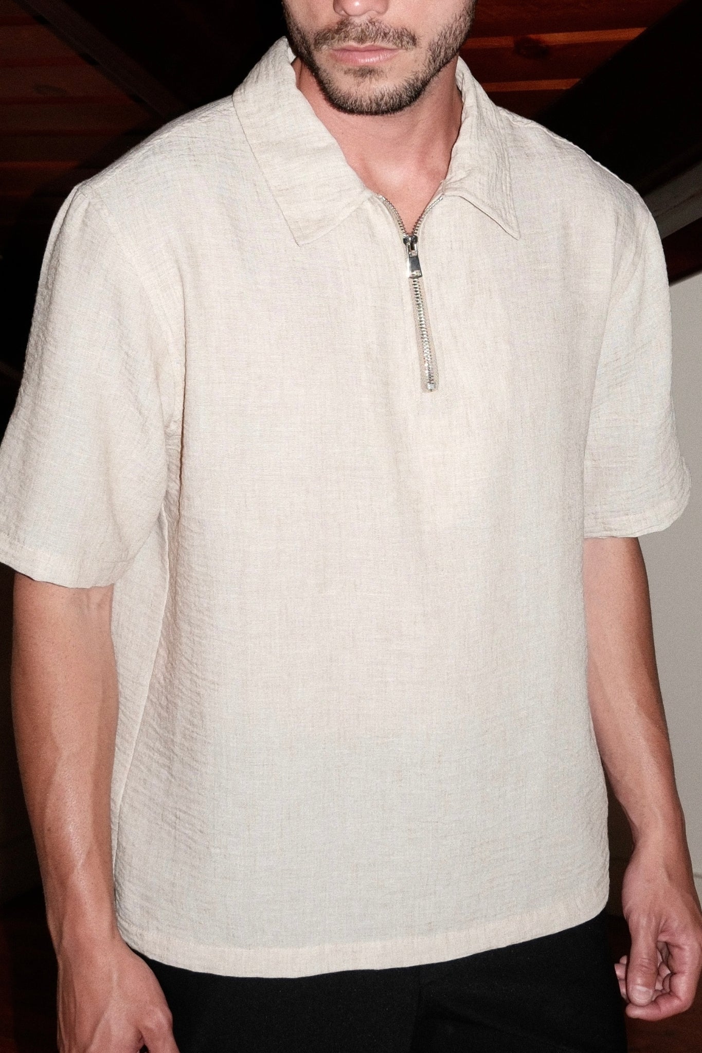 POLO ZIP BEIGE