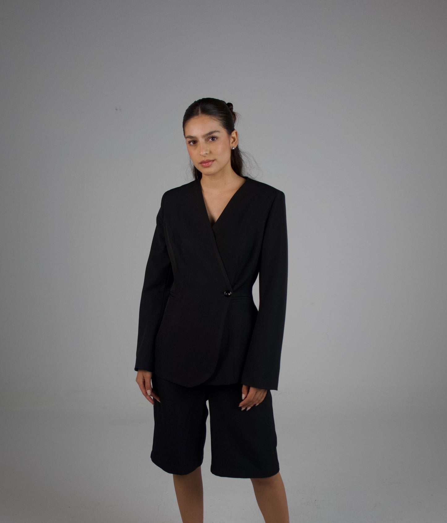 Button Blazer/Shorts Set