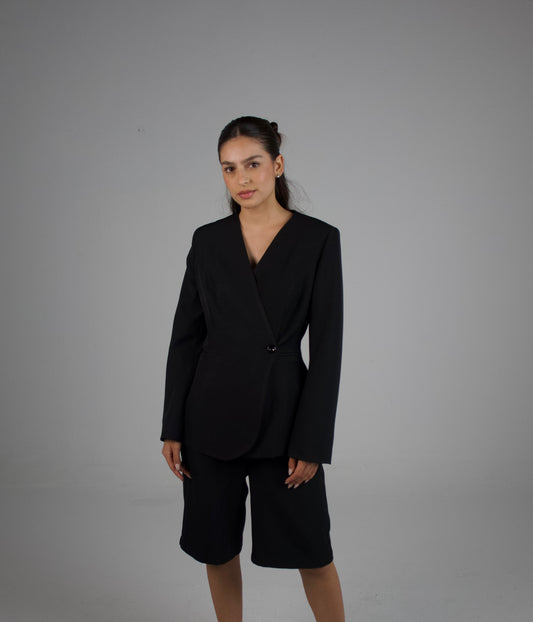 Button Blazer/Shorts Set